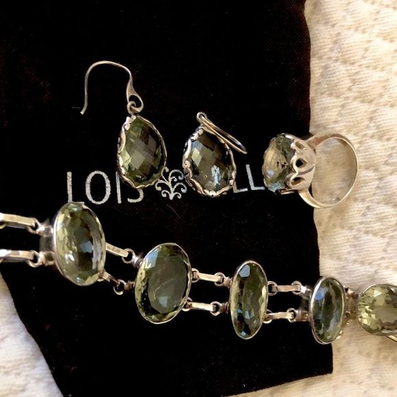 LOIS HILL Green Amethyst Necklace&Earrings ARTISAN Green Amethyst Ring&Bracelet - Picture 6 of 16